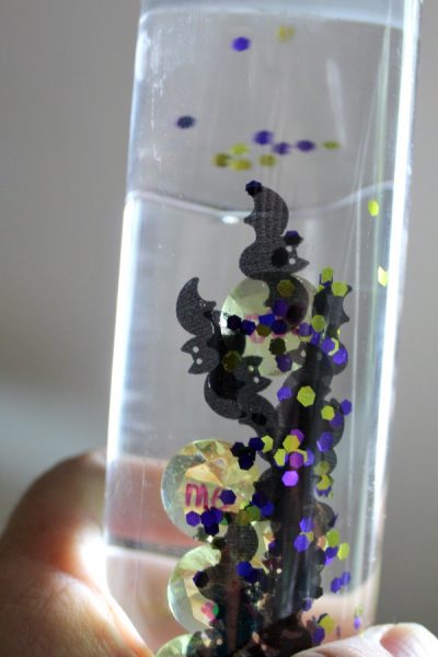 Bat Themed Sensory Bottle with Sight Words