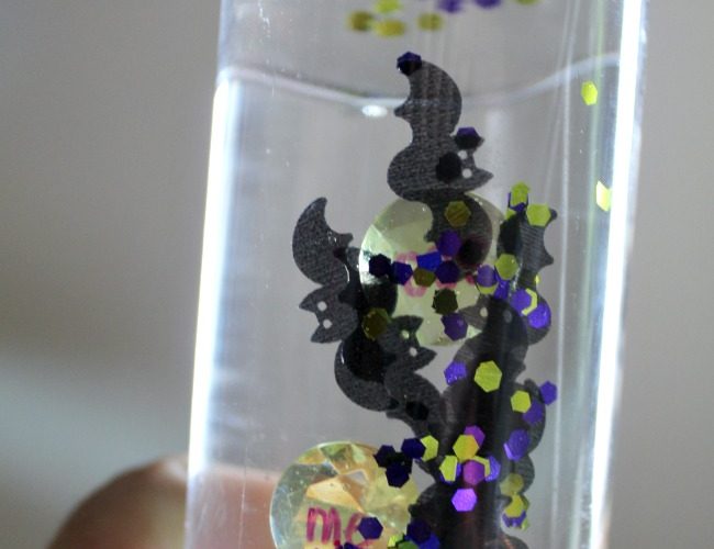 Bat Themed Sensory Bottle with Sight Words