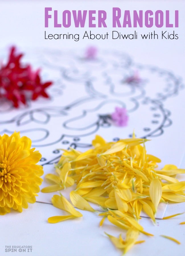 Flower Rangoli for Diwali with Kids