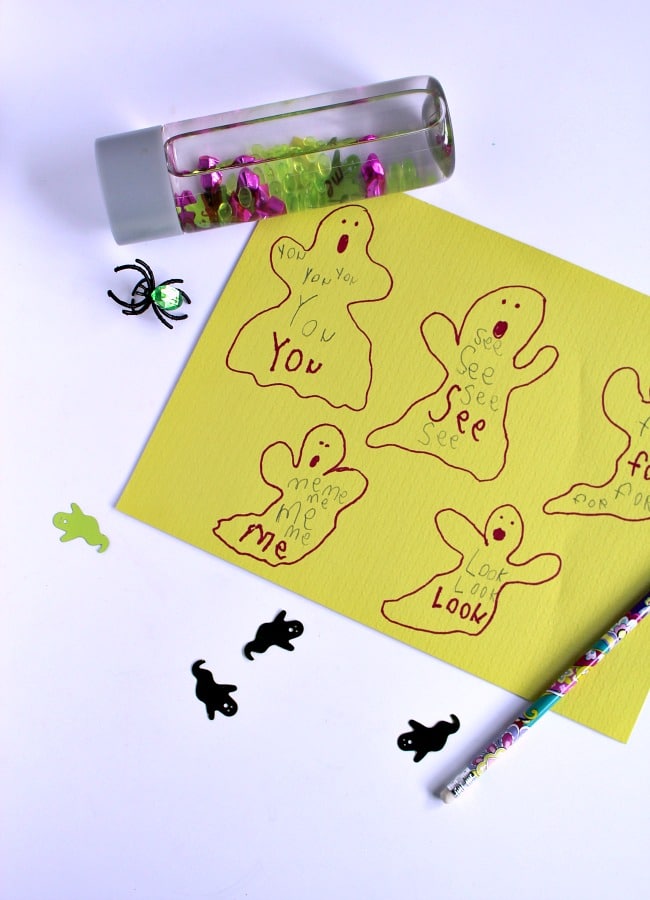 Ghost Themed Sight Word Game for Kindergarten