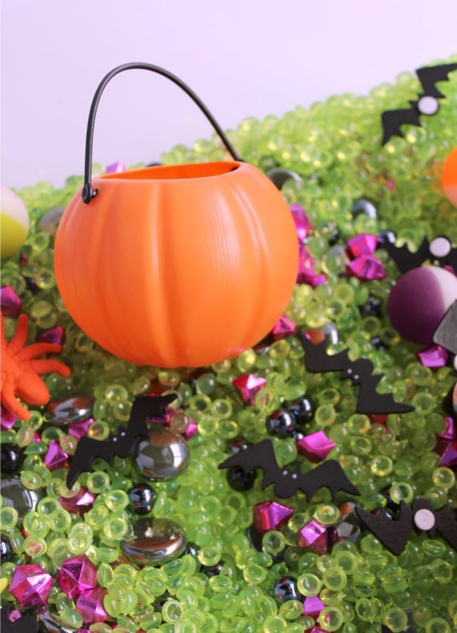 Pumpkin Sensory Bin for Halloween Fun with Kids