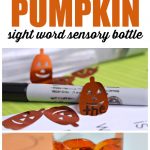 Pumpkin Sight Word Sensory Bottle Activity for Beginning Readers