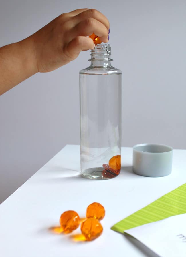 Pumpkin Themed Sensory Sight Word Bottle 