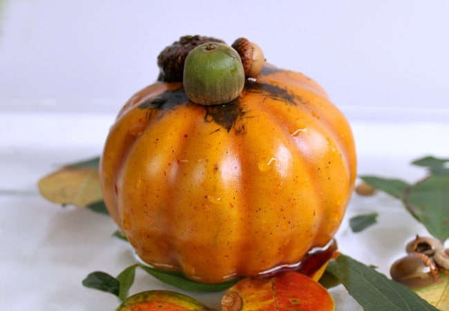 Stacking Acorns on Pumpkins for Water play with Kids 