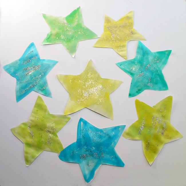 Star Galrand craft Project with glitter