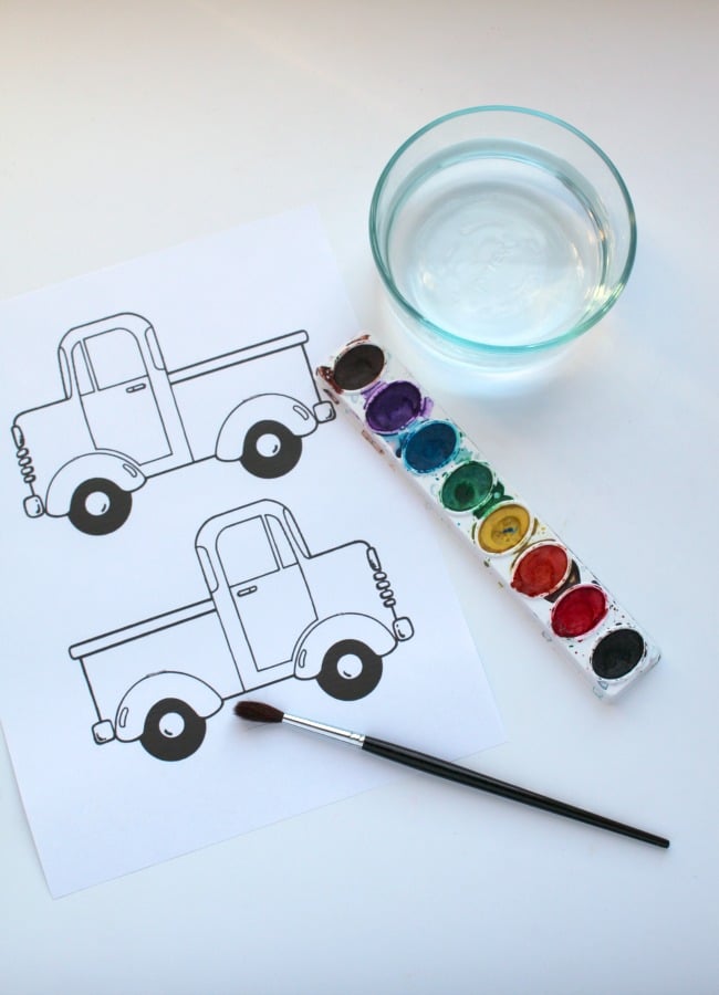 Water color Activity for Little Blue Truck