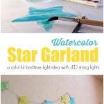 Watercolor Star Garland with LED Lights for Bedtime