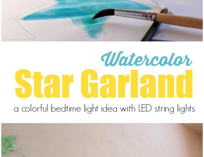 Watercolor Star Garland with LED Lights for Bedtime