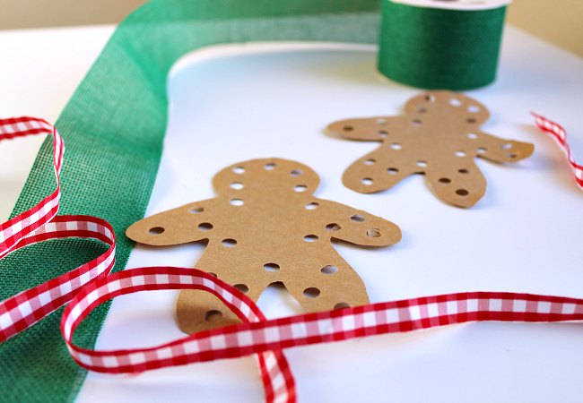 Hand-sewn Gingerbread Man with Christmas Ribbon