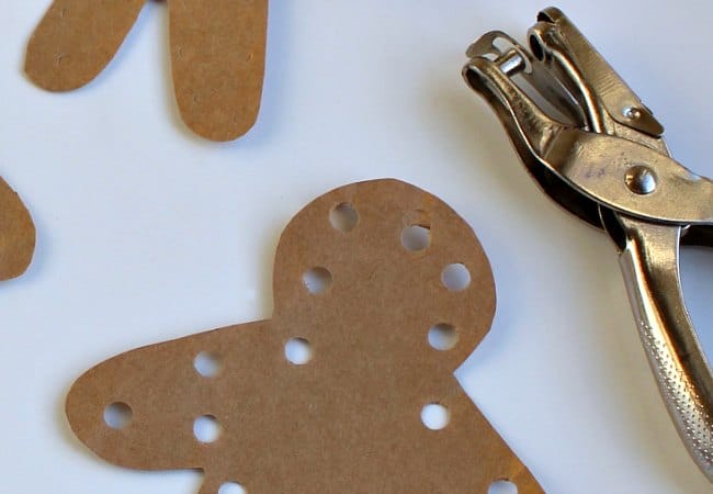 Hole Punch Gingerbread Ornament for Fine Motor