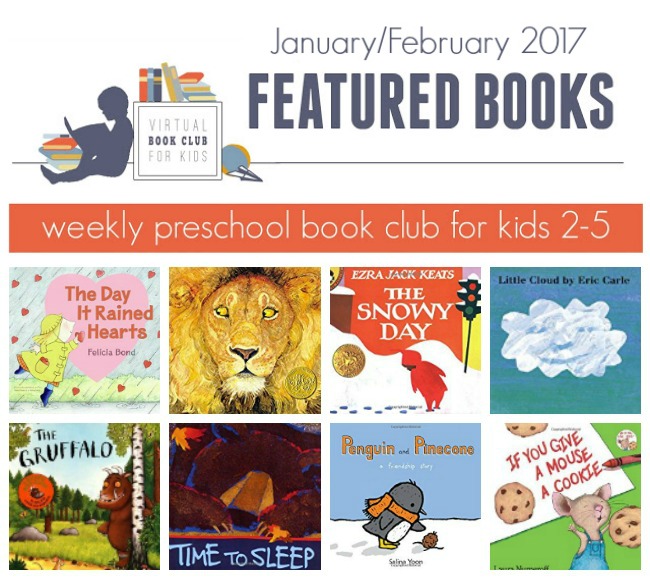 January - February Book List for Virtual Book Club for Kids 