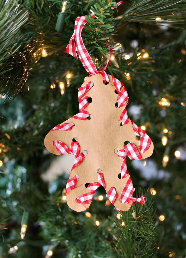 Sewing a Gingerbread Man Ornament with Kids 