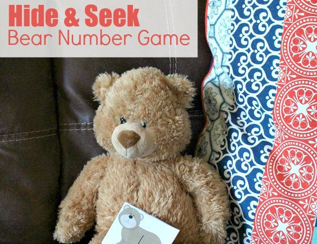 Hide and seek Printable Bear Number Game for Preschoolers