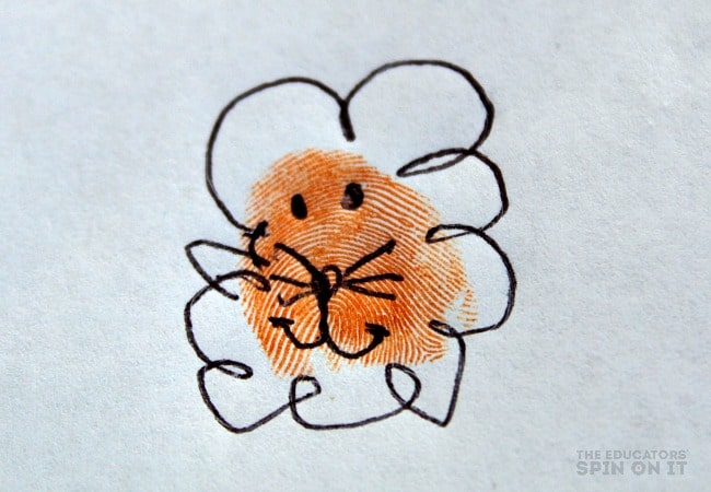 Lion Thumbprint Art with Kids