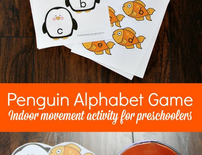 Penguin Themed Alphabet Game for Preschoolers with Printables