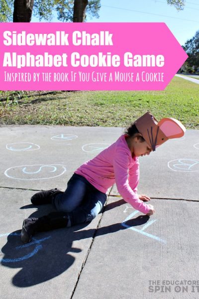 Sidewalk Chalk Alphabet Cookie Themed Fun inspired by If You Give a Mouse a Cookie