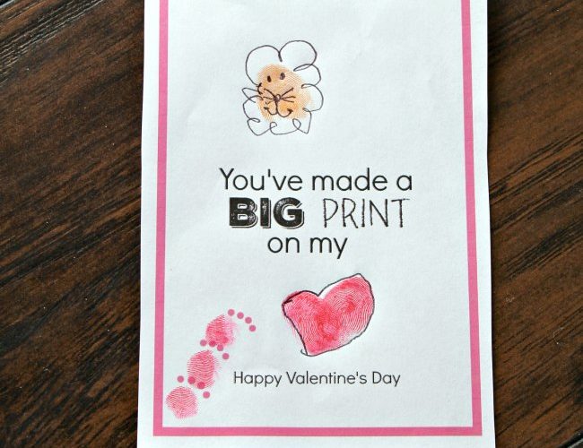 Teaching Kindness with Kids Using Valentine's Day Thumbprint Card