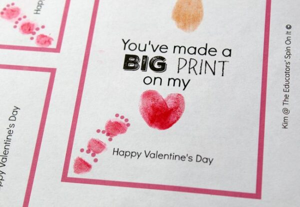Printable Lion Themed Thumbprint Valentine's Day Card