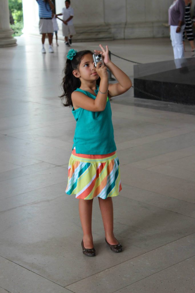 Rise Up for Quotes of Inspiration at Jefferson memorial taking photos