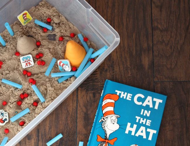 The Cat in the Hat inspired Dr. Seuss Sensory Play Idea