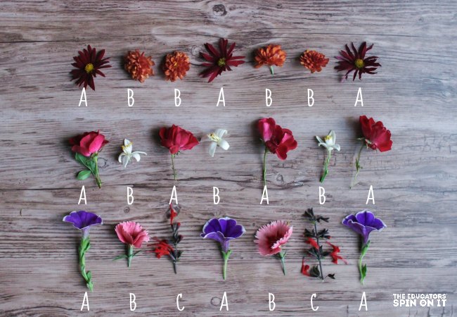 Flower Patterning, a math activity for kids