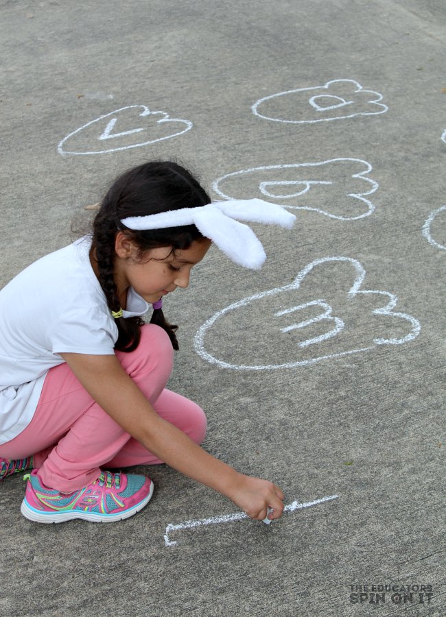 Sidewalk Chalk Bunny Alphabet Game