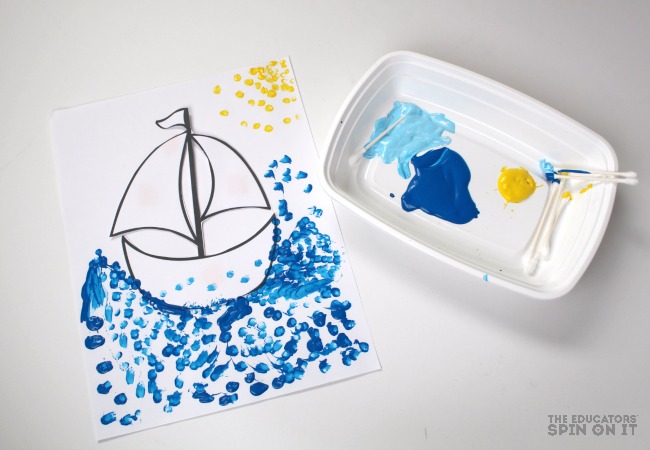 Toy Boat Dot Painting