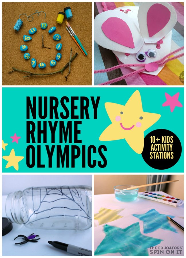 Nursery Rhyme Olympics for Kids. 10+ Learning Ideas to go with popular children's nursery Rhymes from Mother Goose