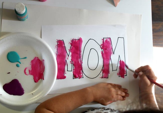 Mom Art Project with Kids Using Paint