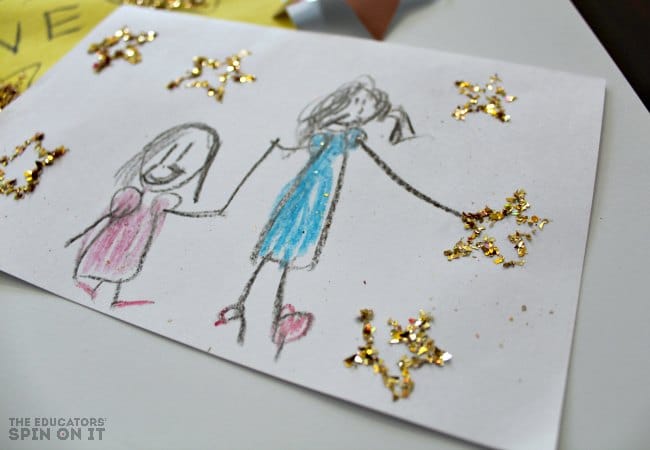 Star Stamp with Kids' Art for Mother's Day. An easy way to make stars for kids! 