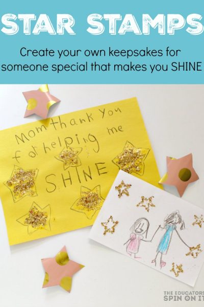 Star Stamps for Making Kids Art for someone special - The Educators' Spin On It Star Stamps for Making Kids Art for someone special. This kids art project is easy and fun for your child and you! Even with DAD for Mother's Day!