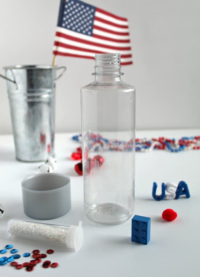 Red, White and Blue Sensory Bottle for Kids