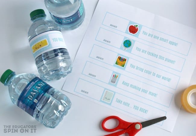 After School Snack Idea and Water Bottle Printables