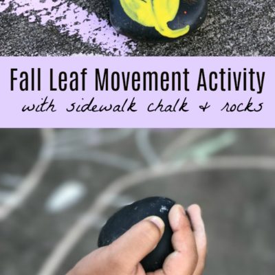 Fall Leaf Movement Activity with SideWalk Chalk for Preschoolers