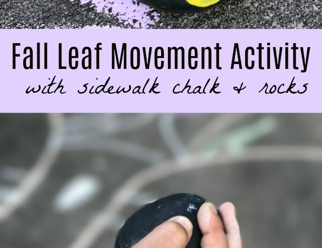 Fall Leaf Movement Activity with Sidewalk Chalk for Preschoolers