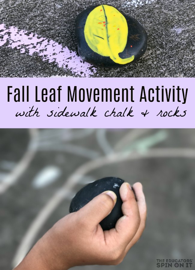 Fall Leaf Movement Activity with Sidewalk Chalk for Preschoolers