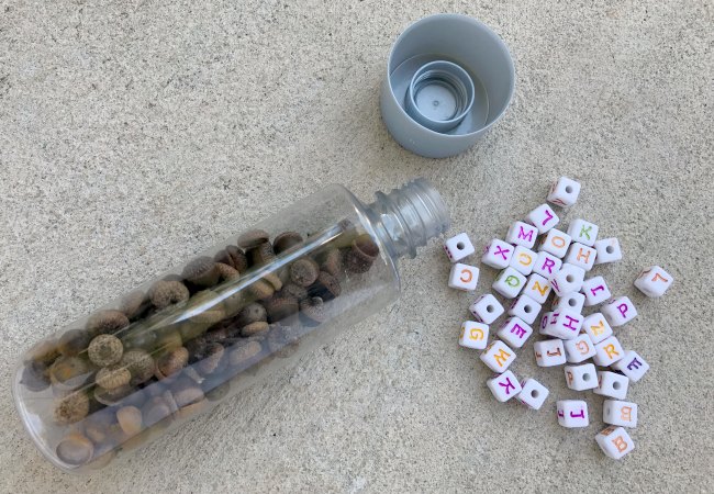 Fine Motor Activity with Acorn Sensory Jar