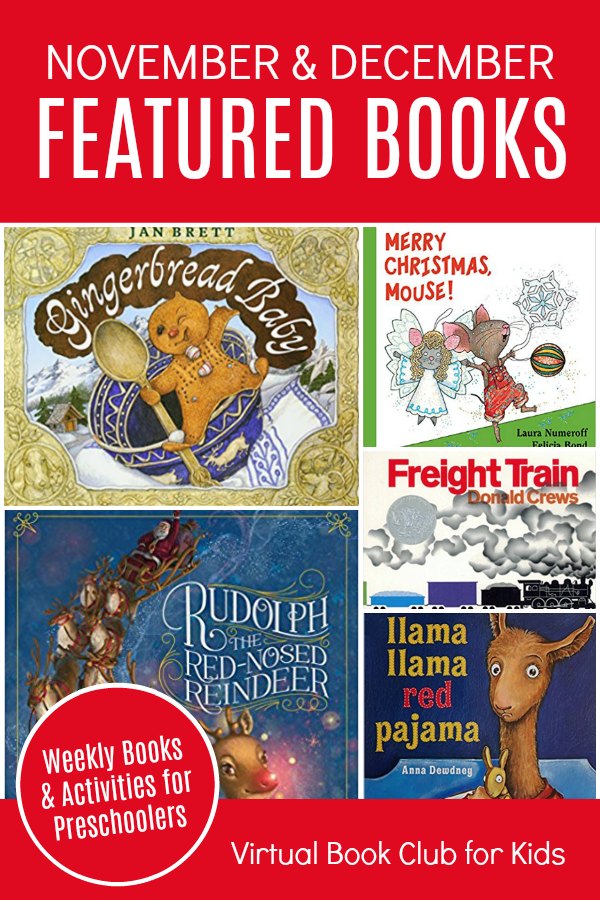 Book List November and December for Virtual Book Club for Kids