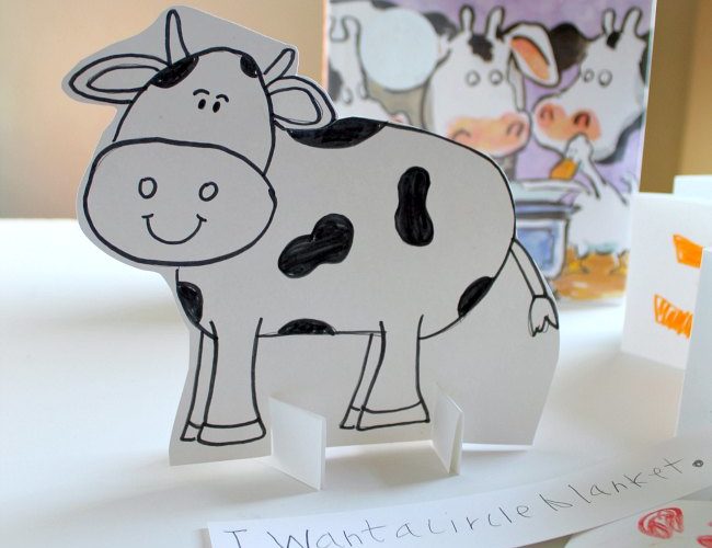 Click Clack Moo Activity featuring shapes