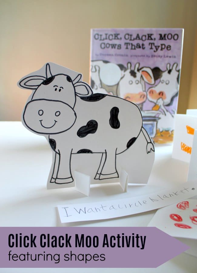 Click Clack Moo Activity With Shapes The Educators Spin On It