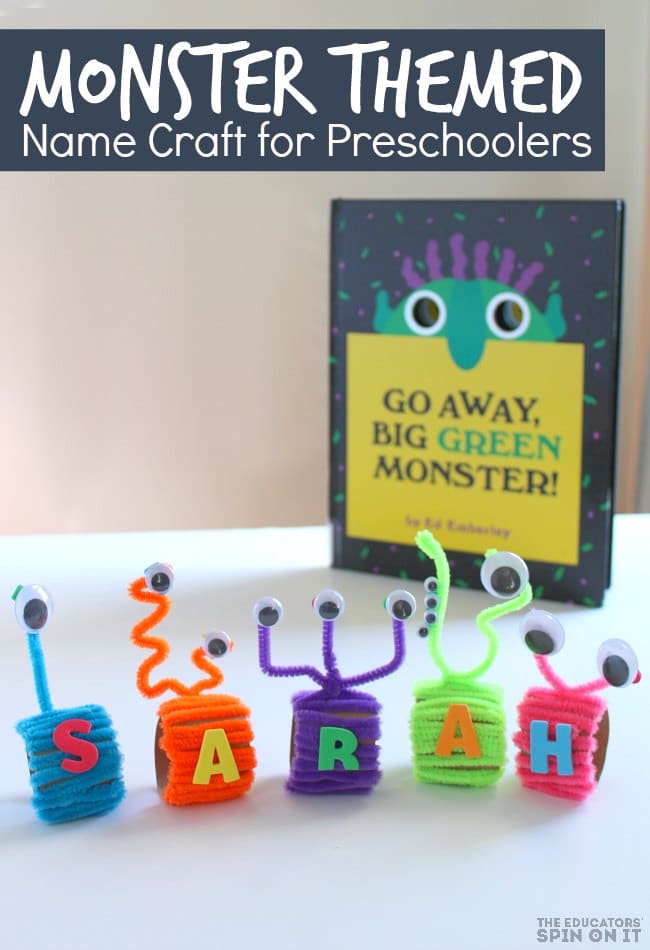 Monster Name Craft for Preschoolers inspired by Go Away Big Green Monster