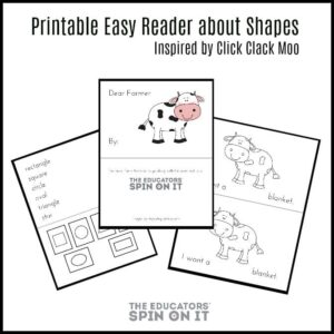 Printable Easy Reader about Shapes Inspired by Click Clack Moo