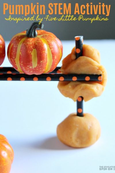 Pumpkin STEM Activity inspired by Five Little Pumpkins for Preschoolers