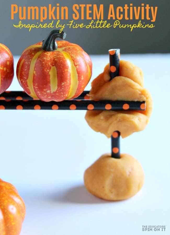 Pumpkin STEM Activity inspired by Five Little Pumpkins for Preschoolers