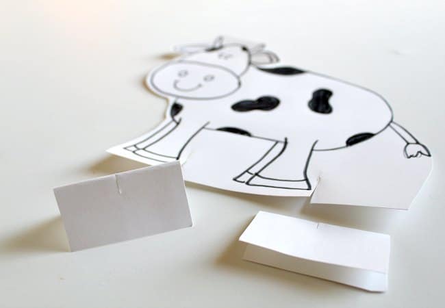Standing Cow Game for Click Clack Moo Shapes Activity