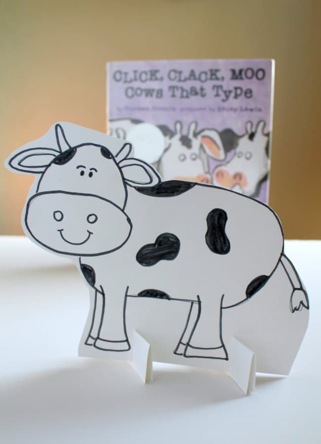 Standing Cow Tutorial for Click Clack Moo Shapes Activity