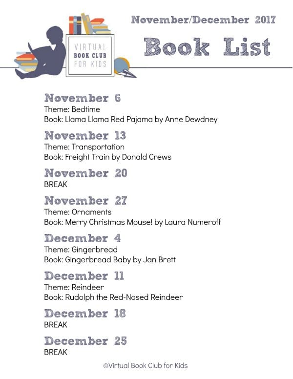 VBC BOOK LIST for November and December 2017