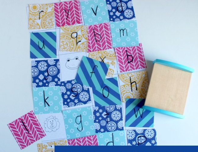 Alphabet Quilt Activity for Kids inspired by Llama Llama Red Pajama