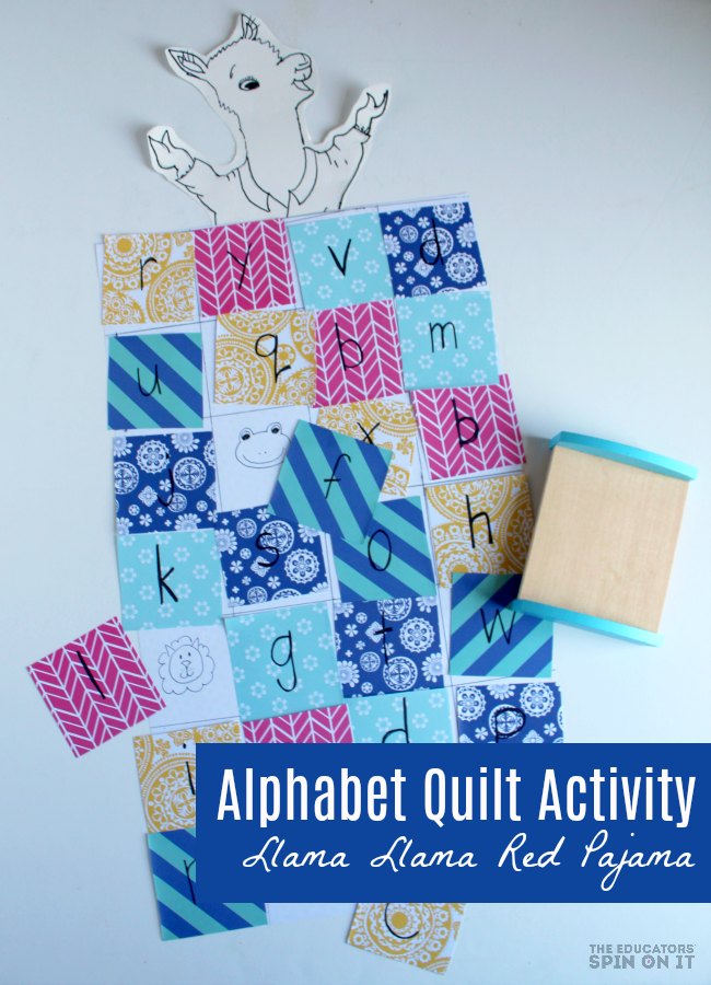 Alphabet Quilt Activity for Kids inspired by Llama Llama Red Pajama