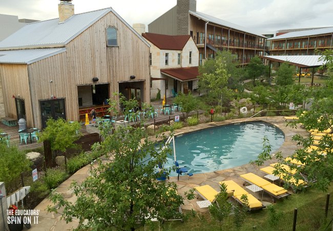 Courtyard at Lone Star Court Hotel in Austin, Texas